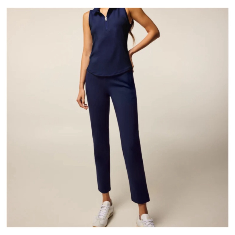 Greyson Drea High-Rise Trouser Tailored Fit Stretch Dress Pants 8 x 26 Crop Blue